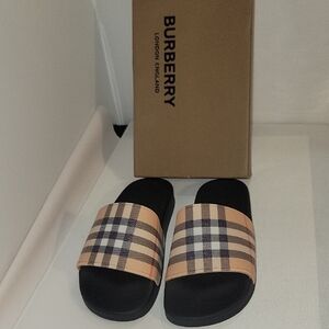 Burberry Plaid Strap Slides